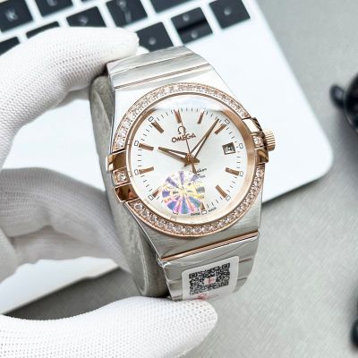 TW Factory Omega Double Eagle Constellation Men 8500 Movement 38mm Two-tone Rose Gold Strap Watch